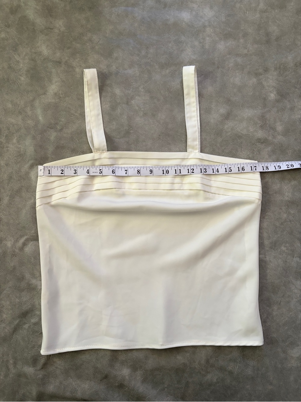 Vintage Y2K White Pleated Square Neck Layering Cami Tank Top - Picture 6 of 7